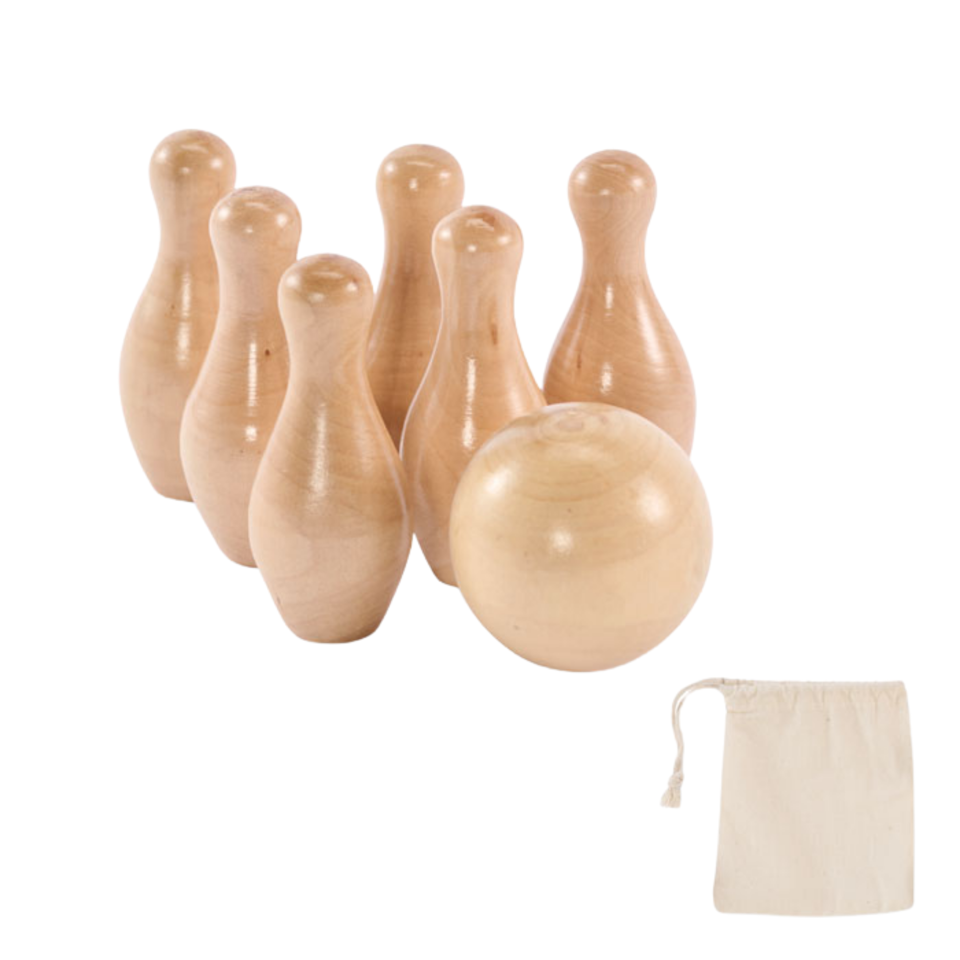 Mini Pine Wood Bowling Set