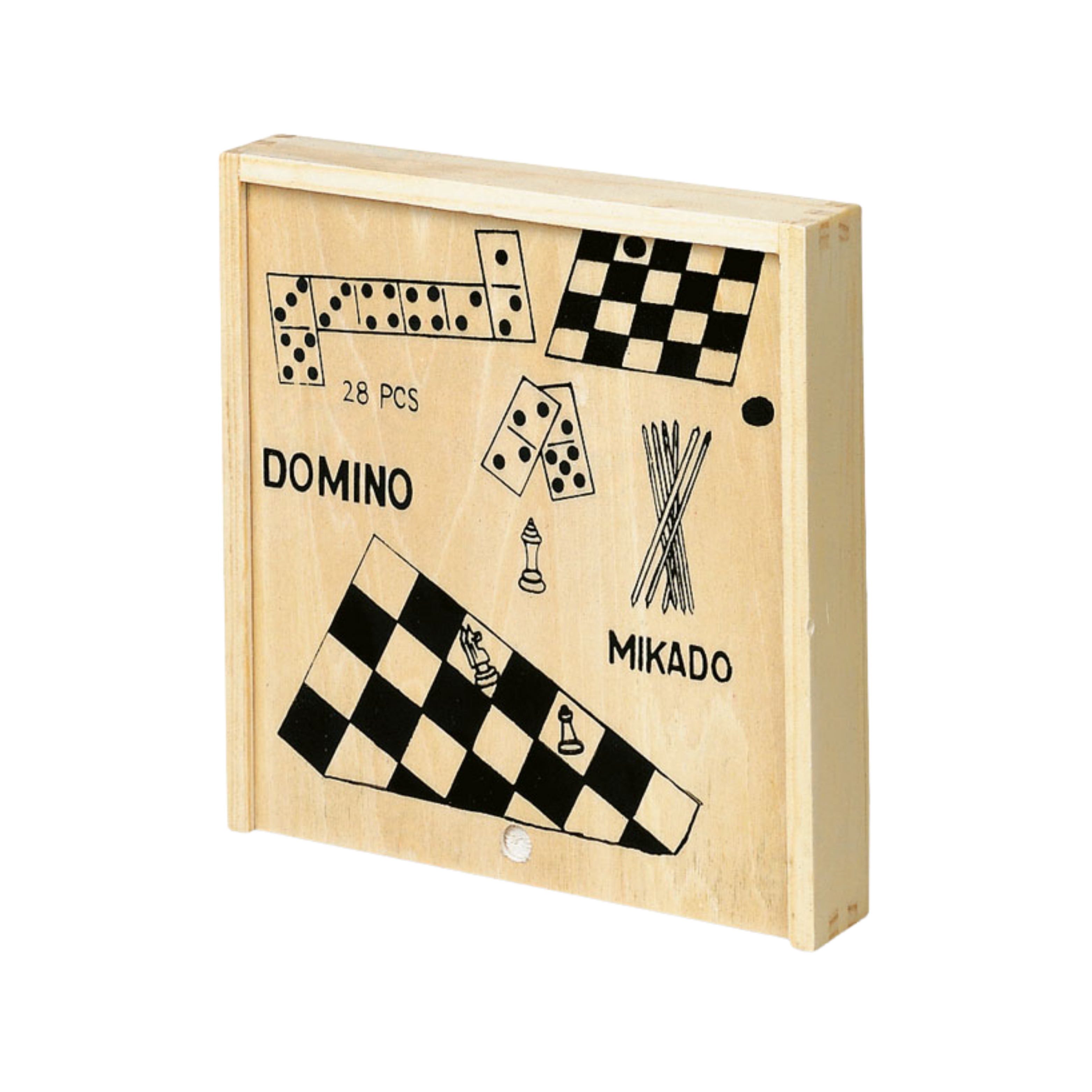 4 Games In Wooden Box