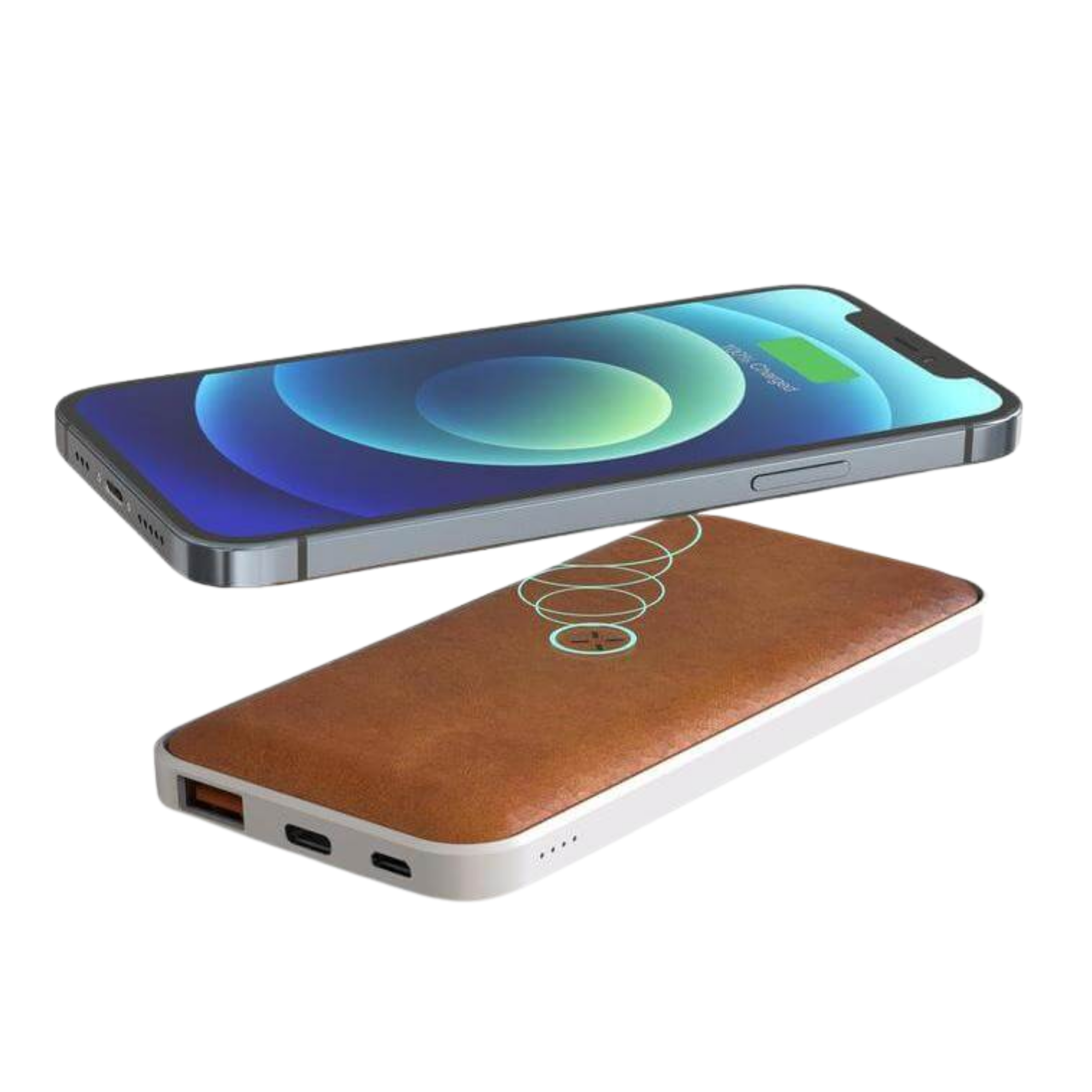Recycled Leather 10,000 mAh Wireless Powerbank