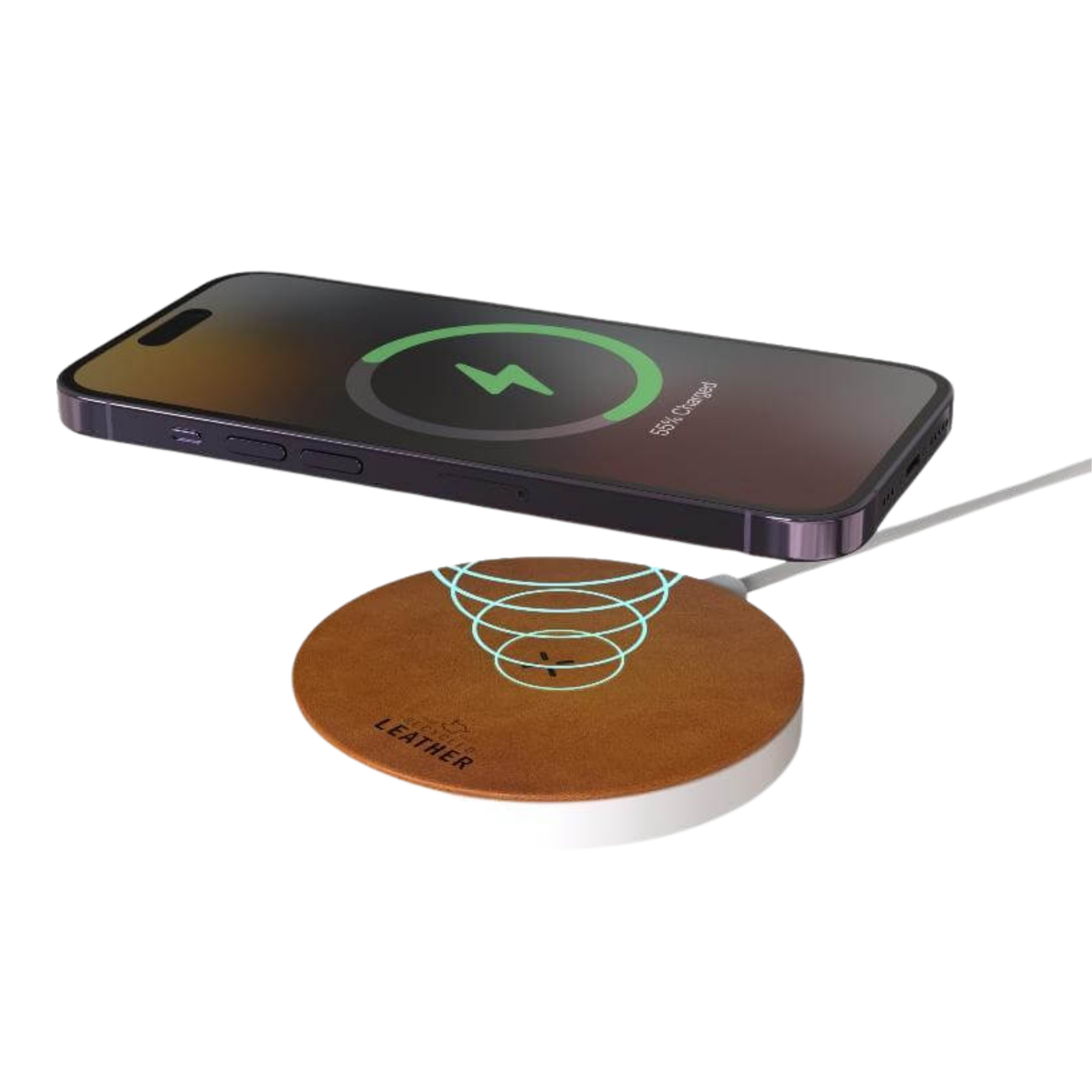 Recycled Leather 15W Wireless Charger