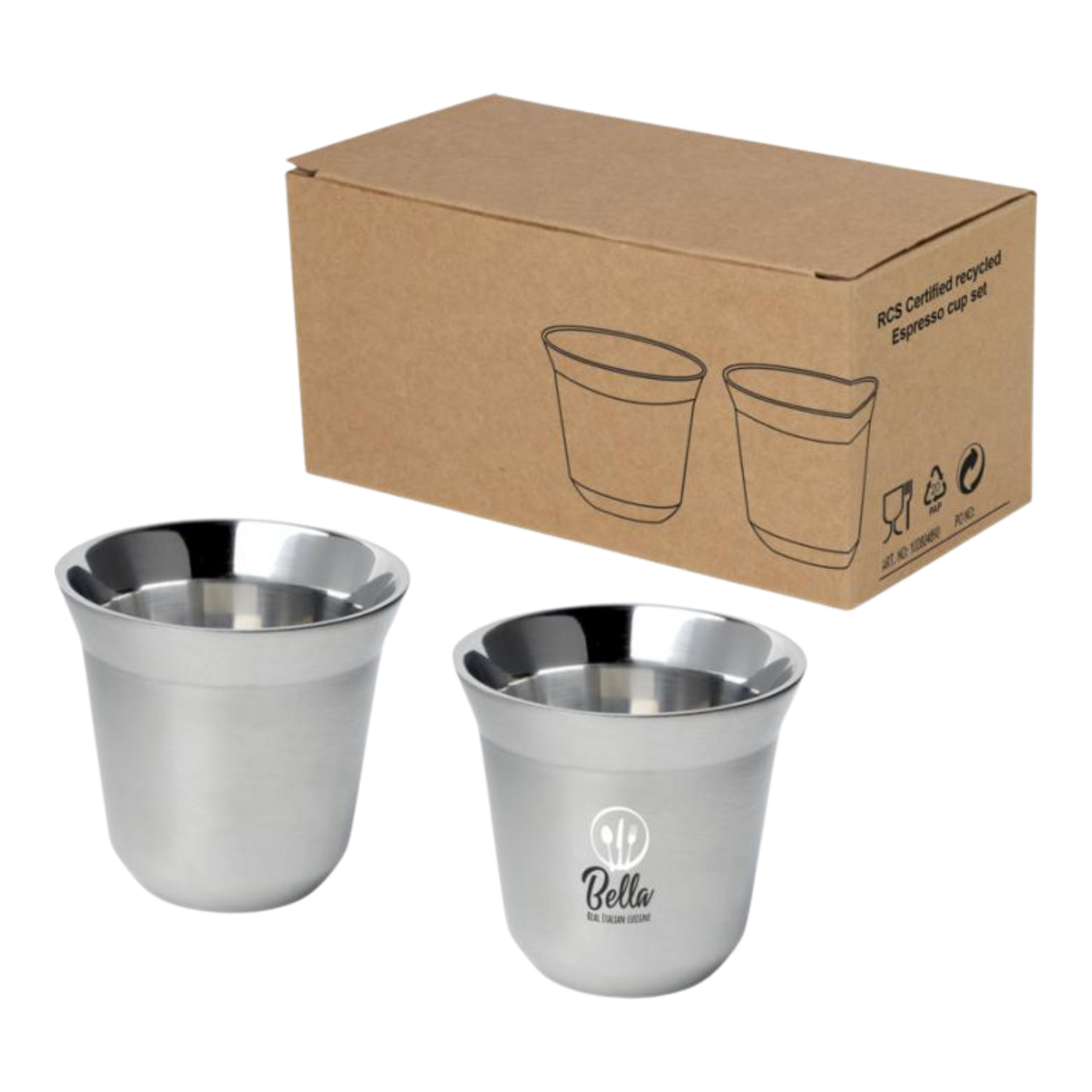 Recycled Stainless Steel Espresso Cup Set