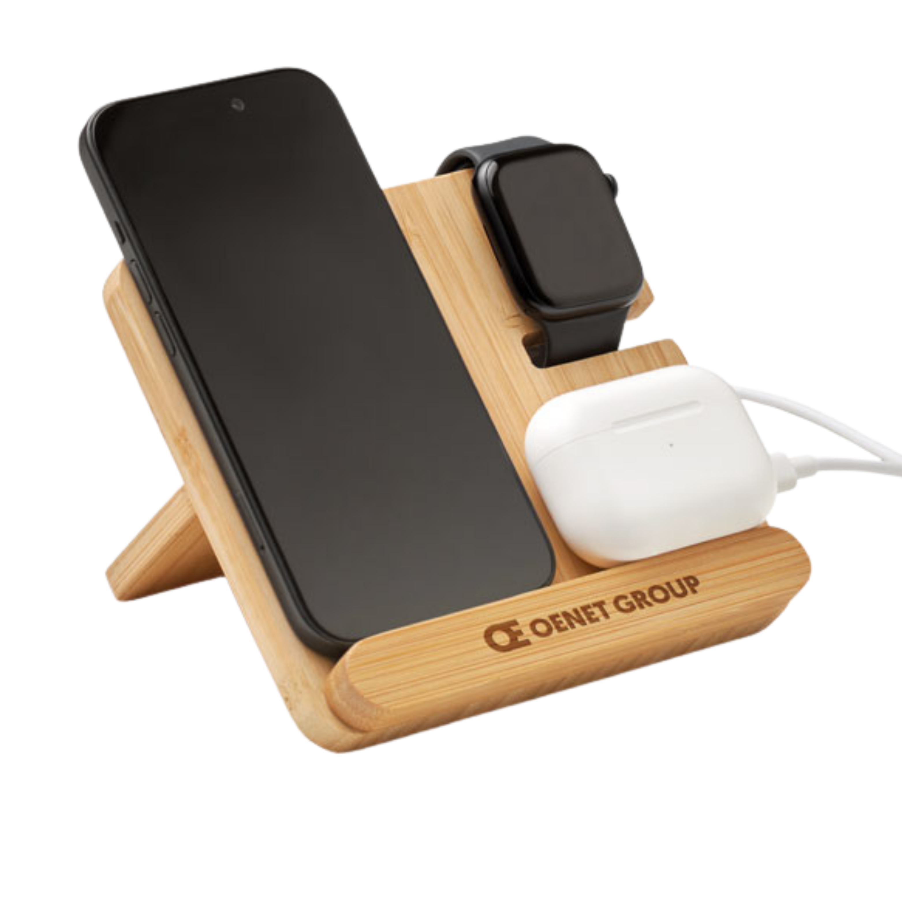 Bamboo Foldable 3-in-1 Wireless Pad